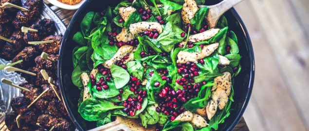 spinach-pomegrante-dish